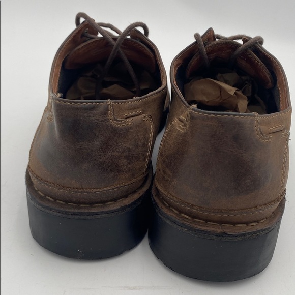 Clarks brown Leather Shoes Oxford mens 12M casual office retro Y2K lace comfort main image 6